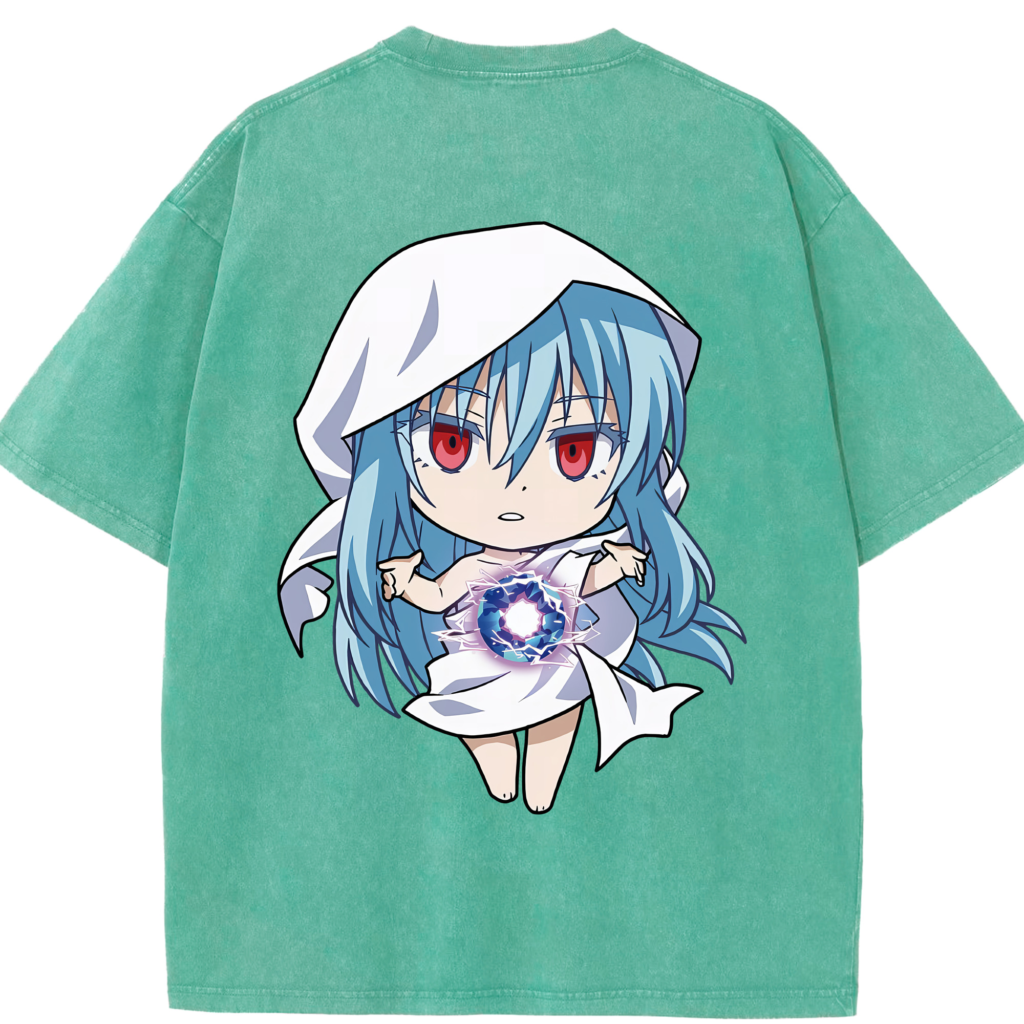 （画像用） 転スラ Regarding Reincarnated to Slime 綿100% ヴィンテージ風 半袖Tシャツ（背面プリント）